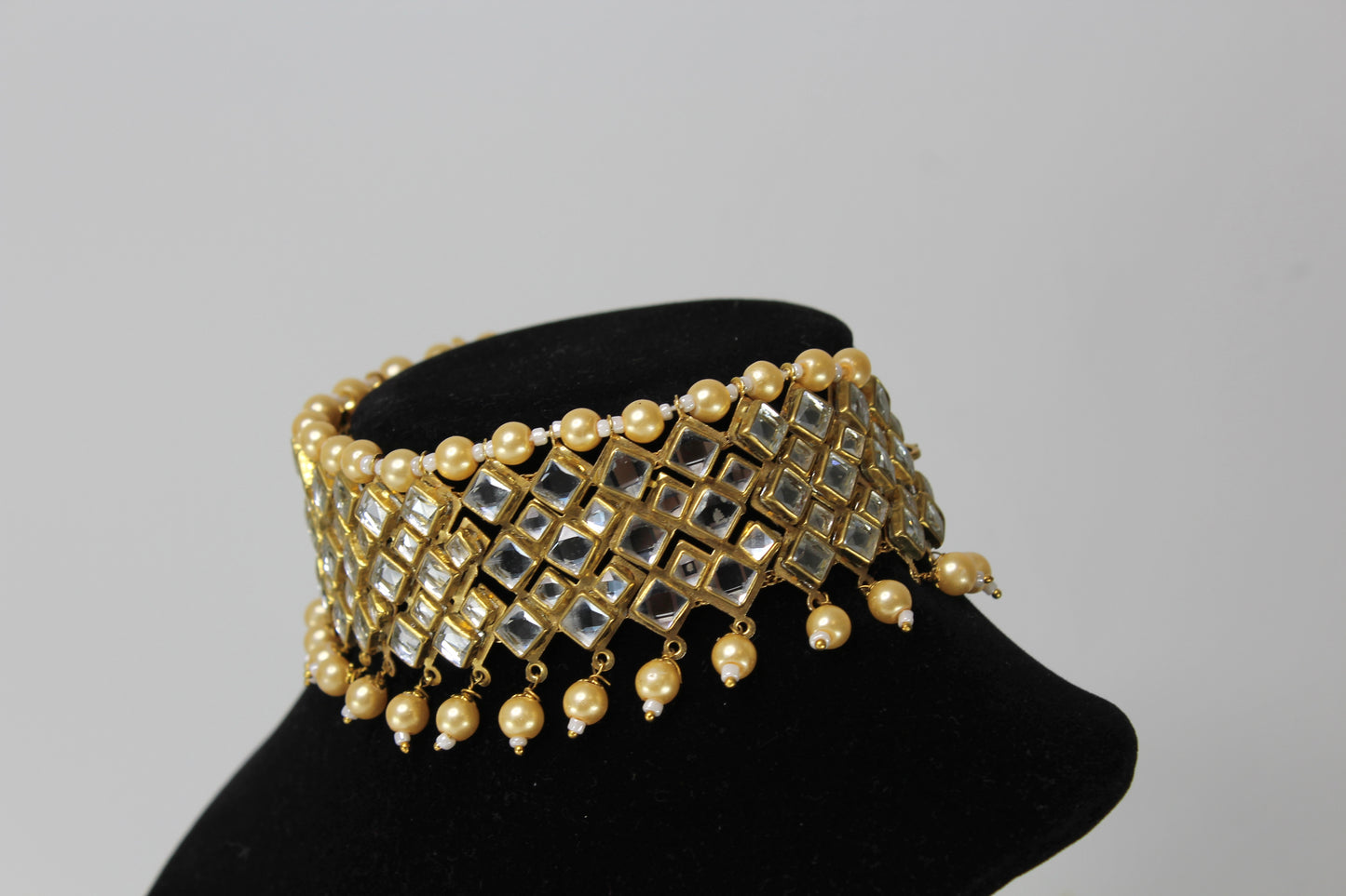 Floral Fantasy Pachi Kundan Choker Set - Gold