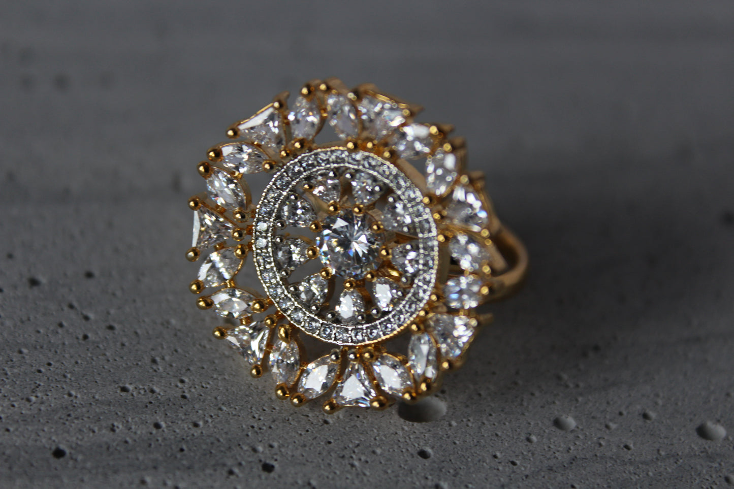 Sunburst Royale American Diamond Ring