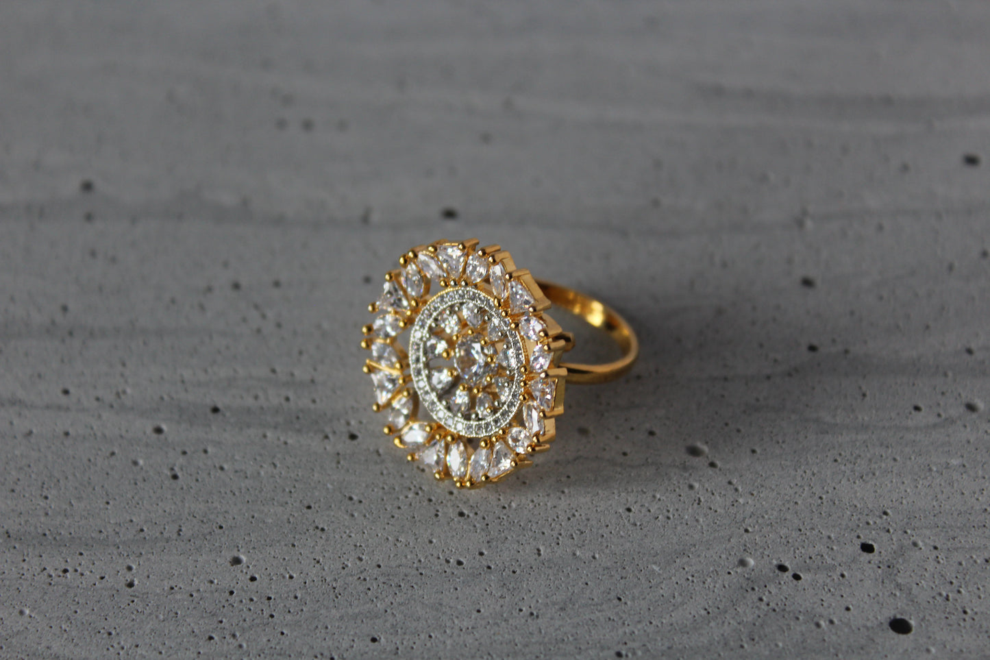 Sunburst Royale American Diamond Ring