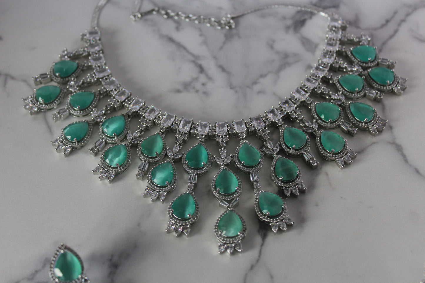 Mint Charm American Diamond Set