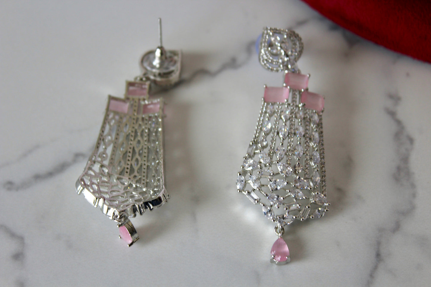 Dewdrop Pink American Diamond Set