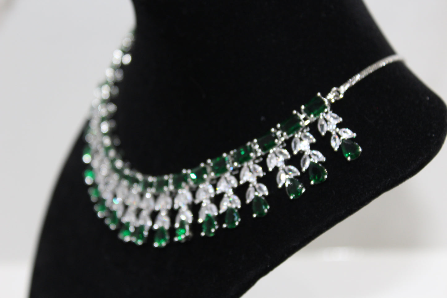 Lumina Royale American Diamond Set - Emerald Green