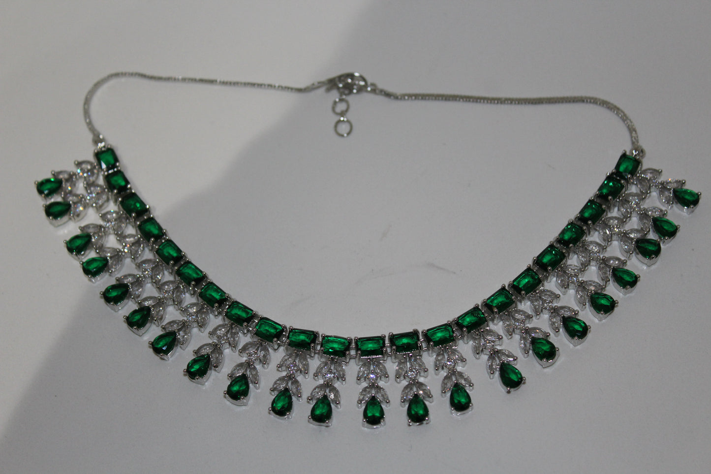 Lumina Royale American Diamond Set - Emerald Green
