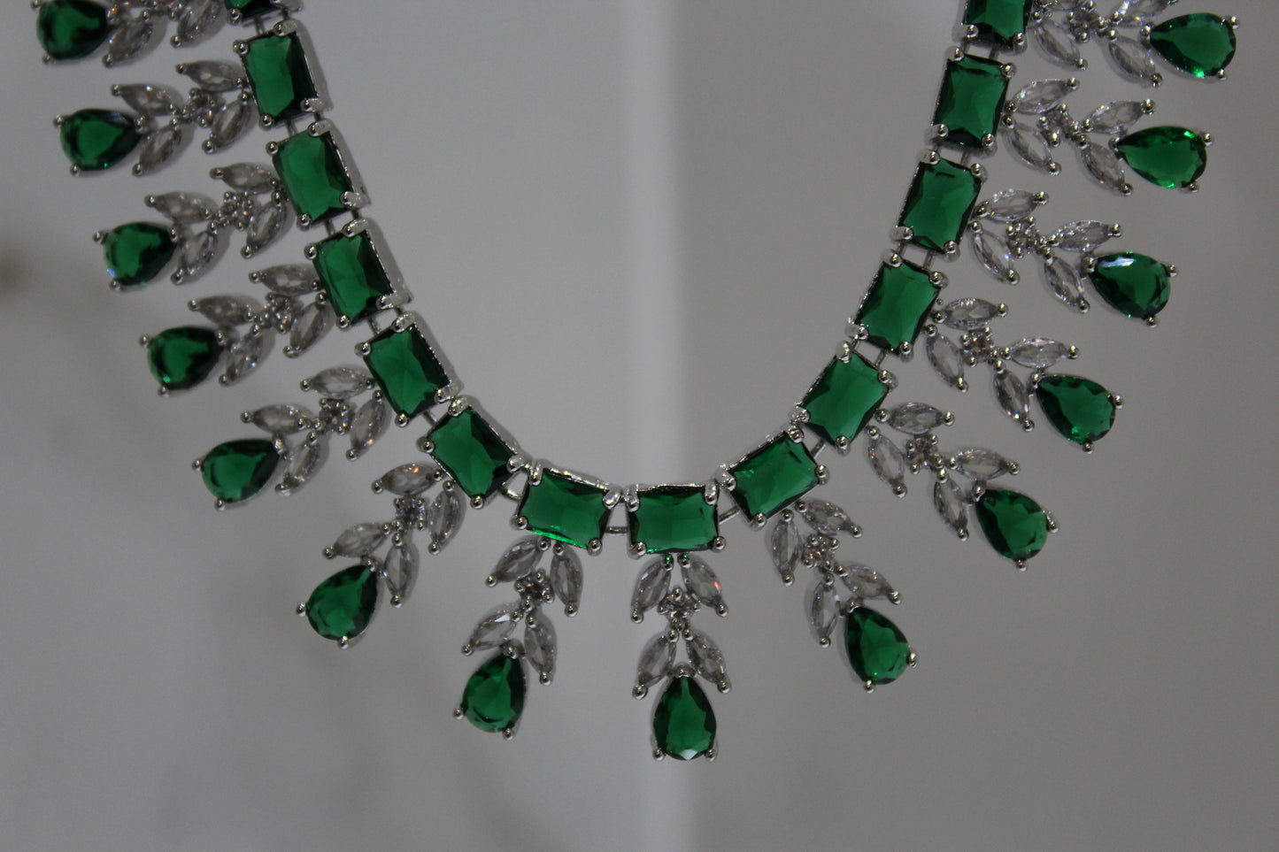 Lumina Royale American Diamond Set - Emerald Green