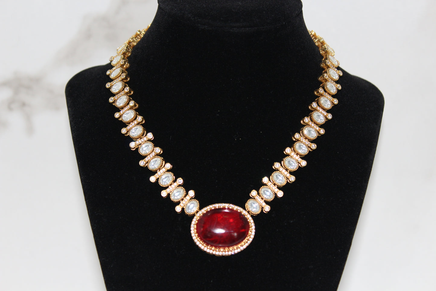 Scarlet Moissanite Polki Set