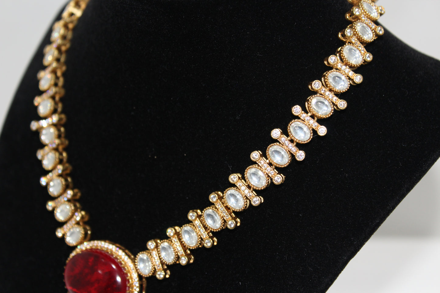 Scarlet Moissanite Polki Set