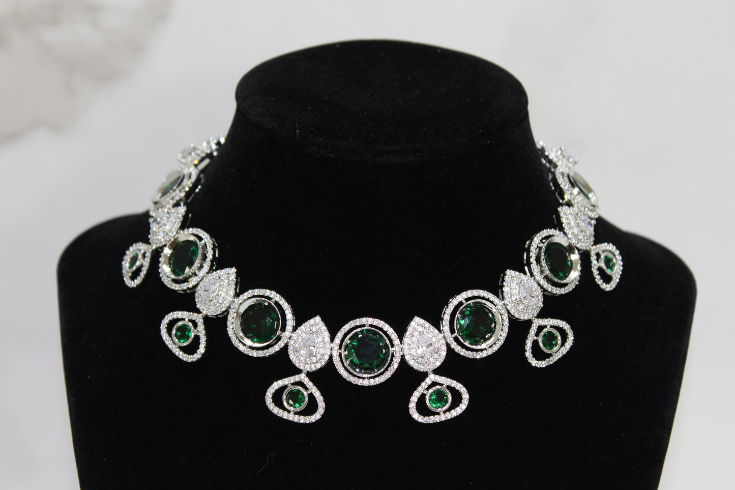 Emerald Allure American Diamond Set