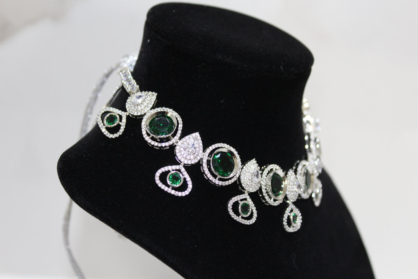 Emerald Allure American Diamond Set