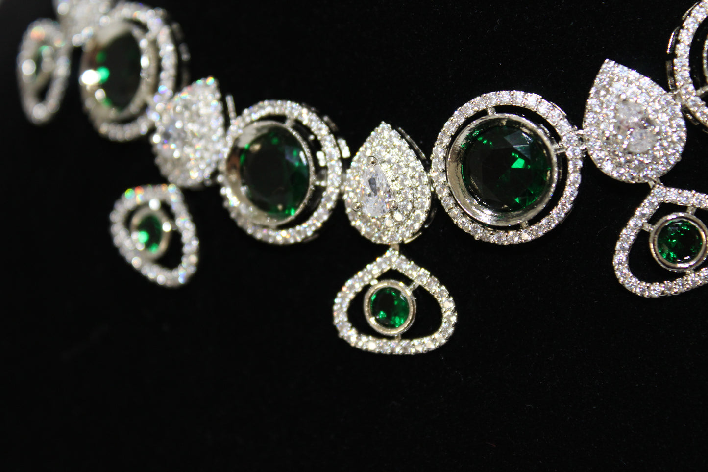 Emerald Allure American Diamond Set