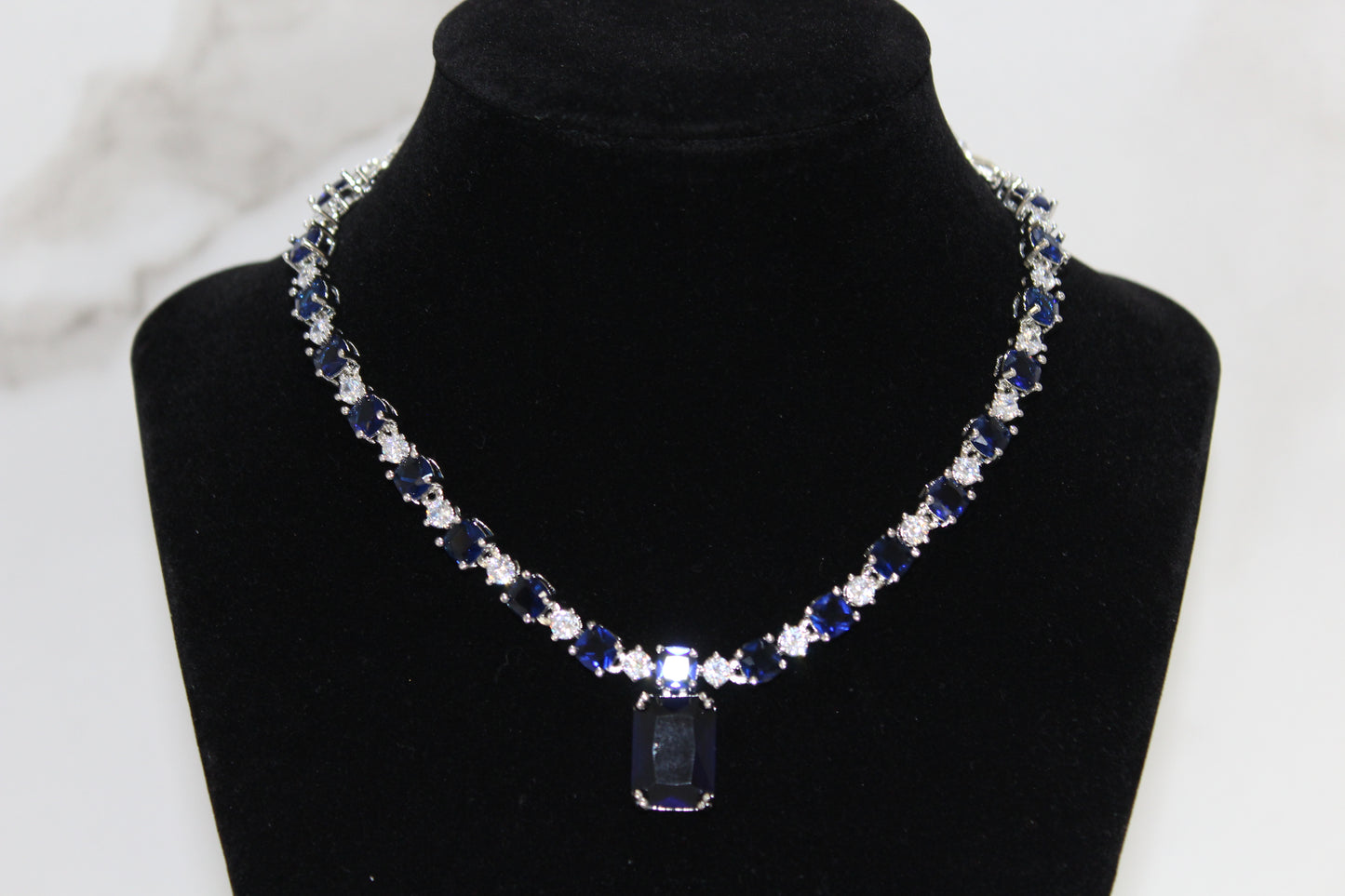 Eternal Grace American Diamond Set - Navy Blue