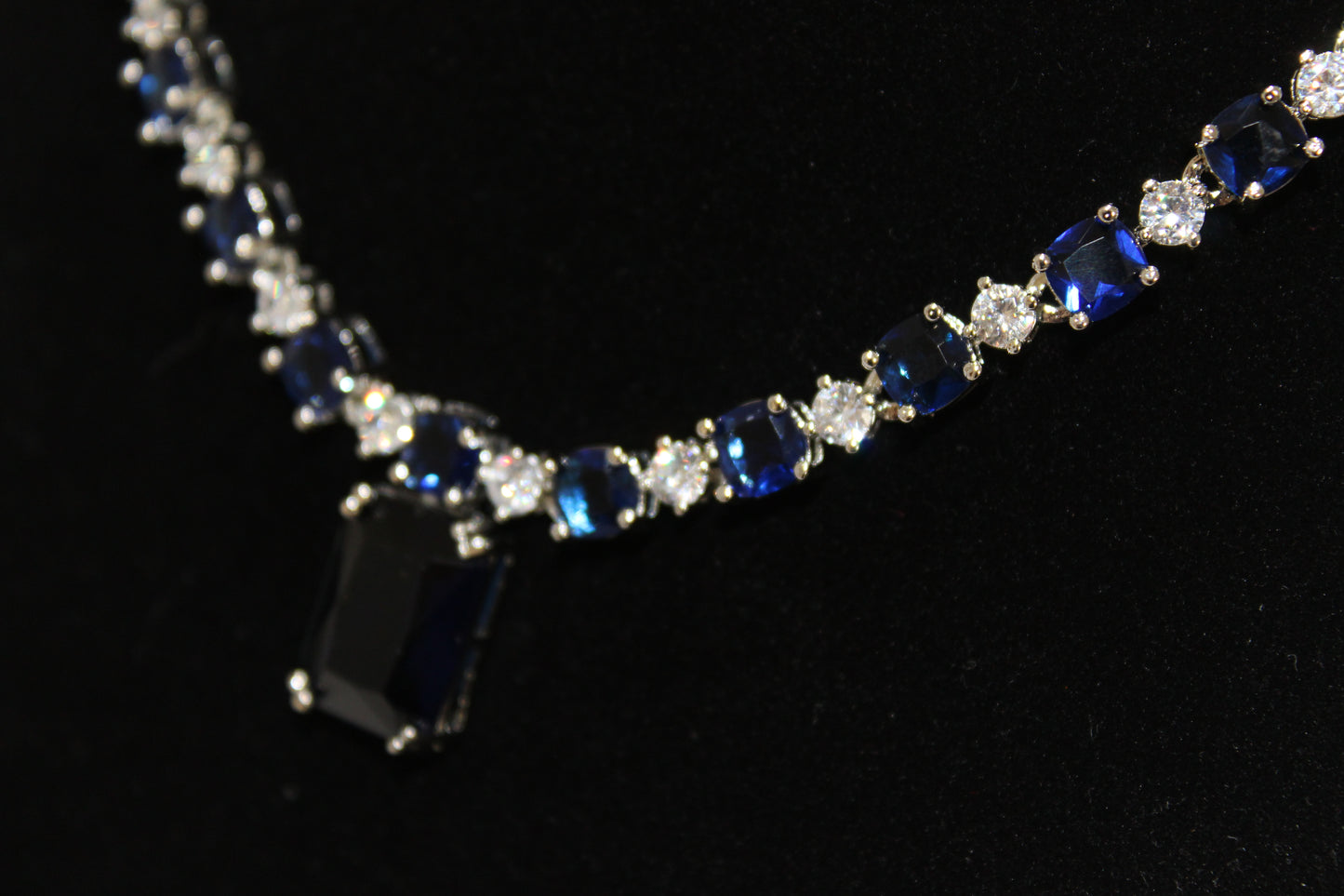 Eternal Grace American Diamond Set - Navy Blue