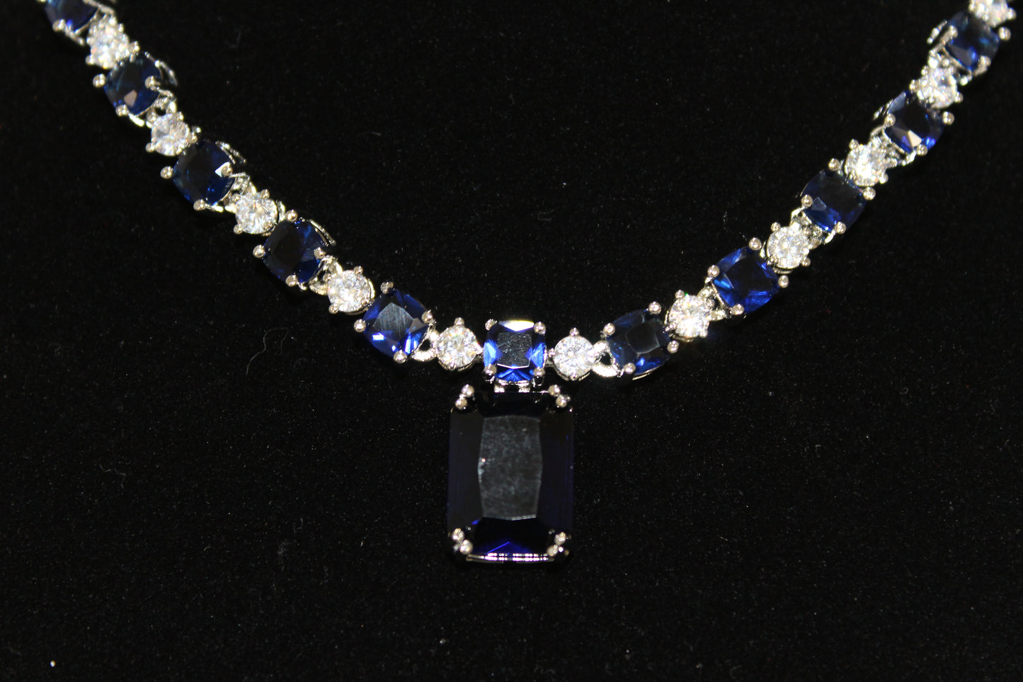Eternal Grace American Diamond Set - Navy Blue