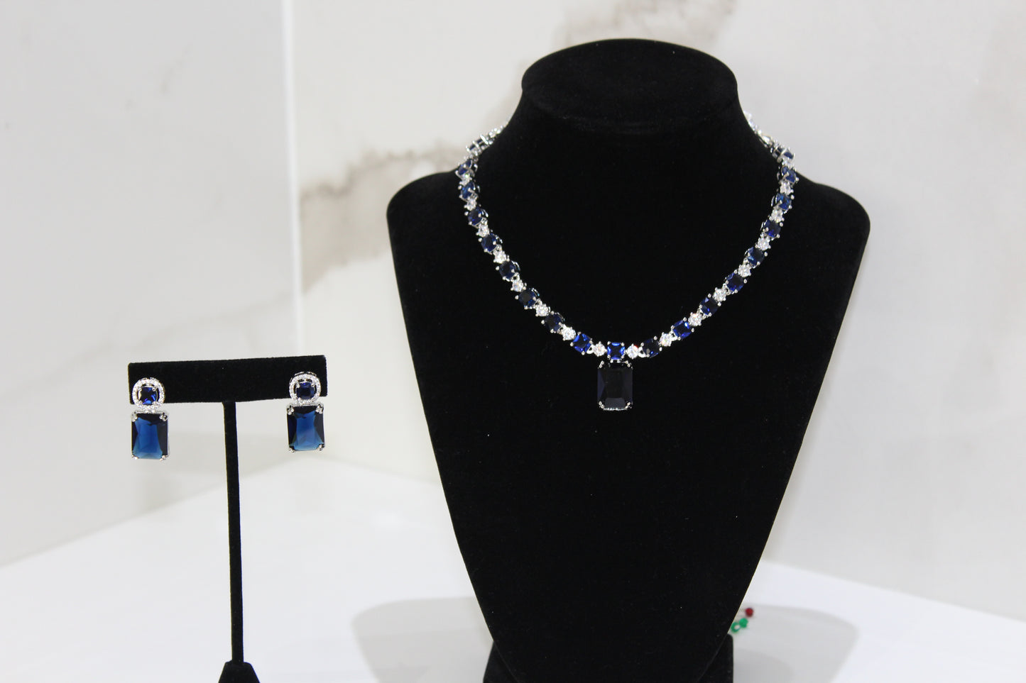 Eternal Grace American Diamond Set - Navy Blue