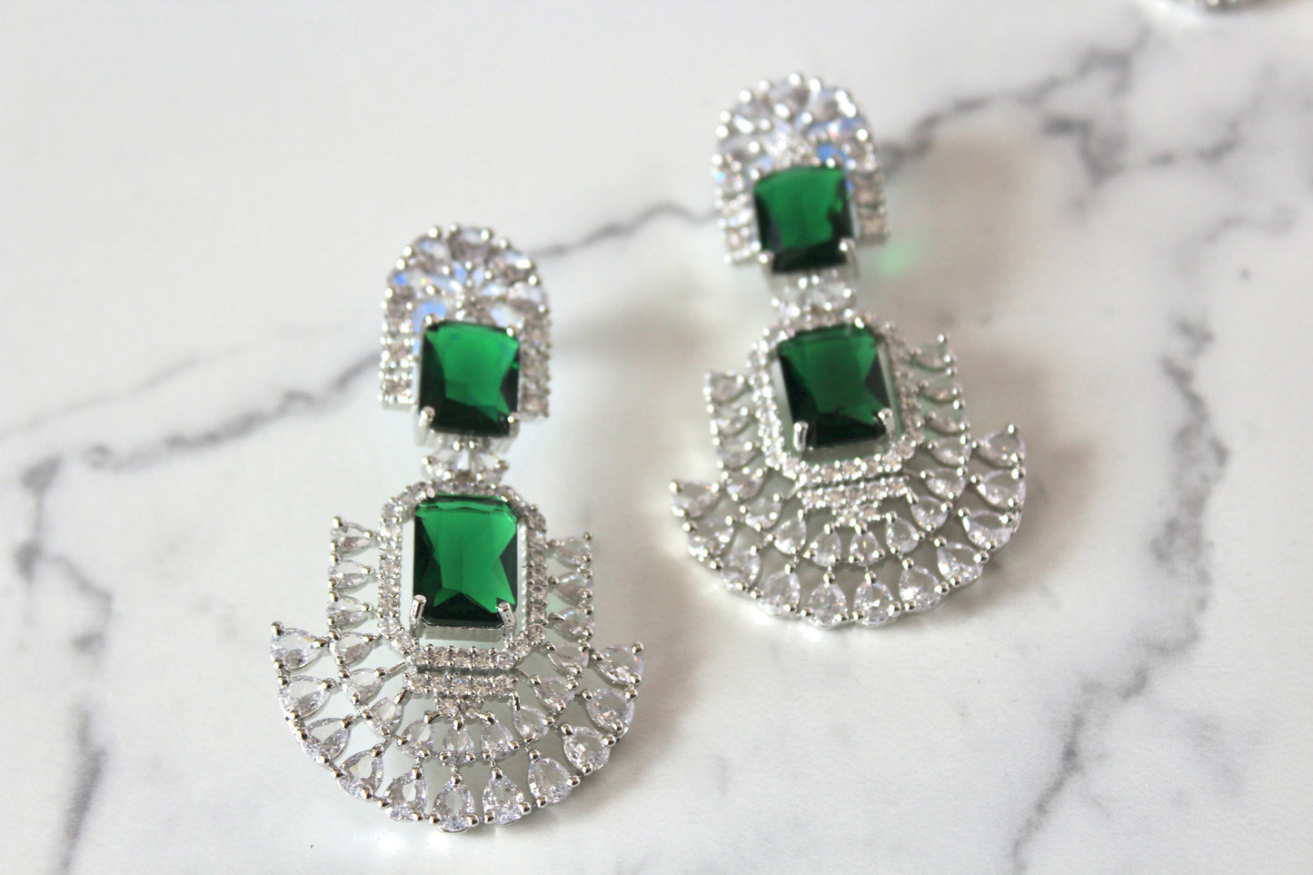 Lush Emerald American Diamond Set