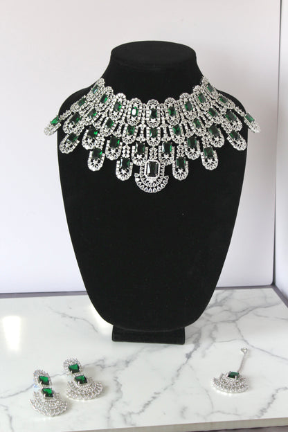 Lush Emerald American Diamond Set