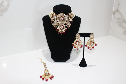 Noor Set - Maroon Red