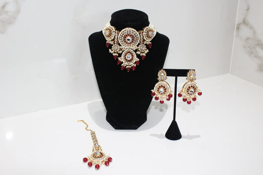 Noor Set - Maroon Red