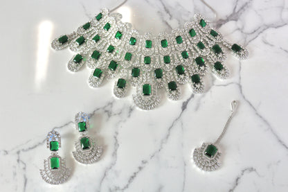 Lush Emerald American Diamond Set