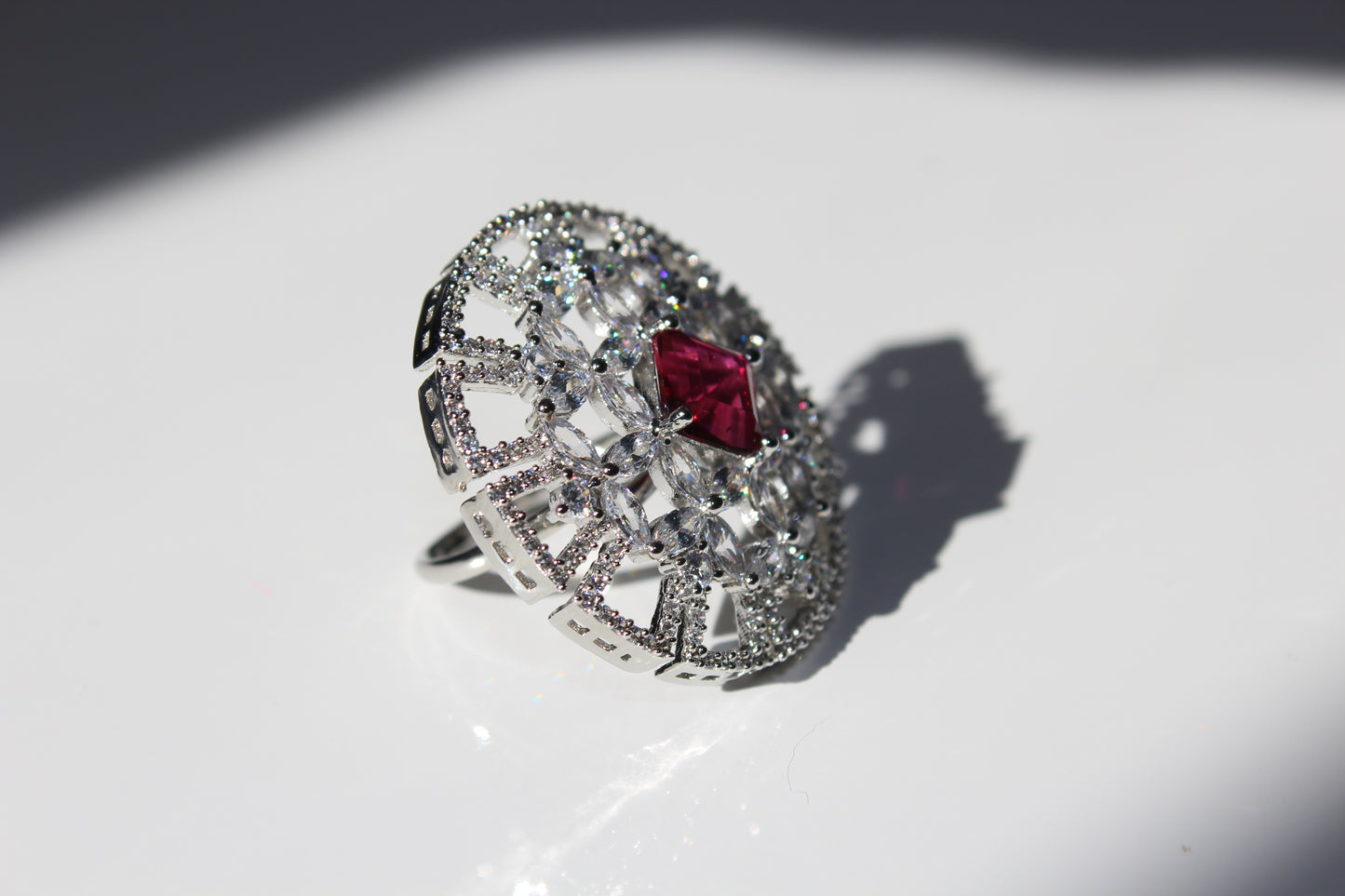 Ruby Radiance American Diamond Ring