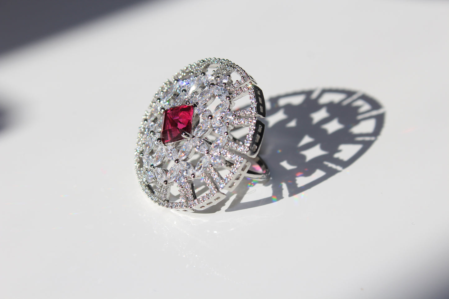 Ruby Radiance American Diamond Ring