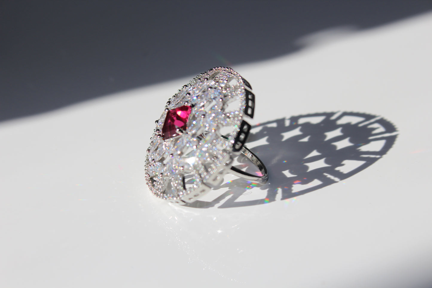 Ruby Radiance American Diamond Ring