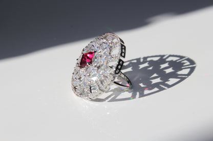 Ruby Radiance American Diamond Ring