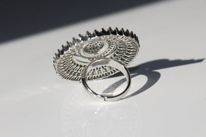 Vivid Silver American Diamond Ring