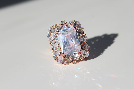 Blushing Beauty American Diamond Ring