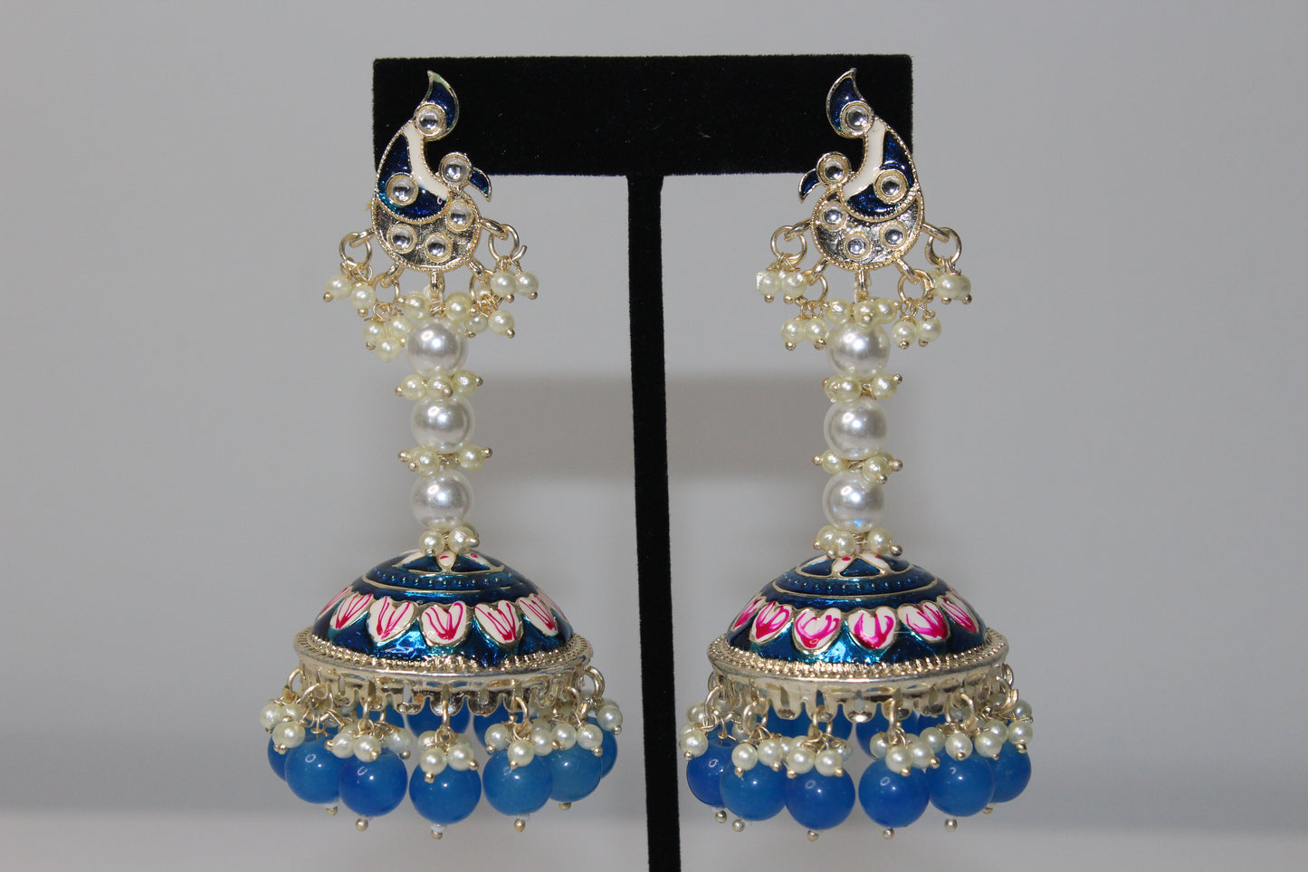 Peacock Mirage Meenakari Earrings