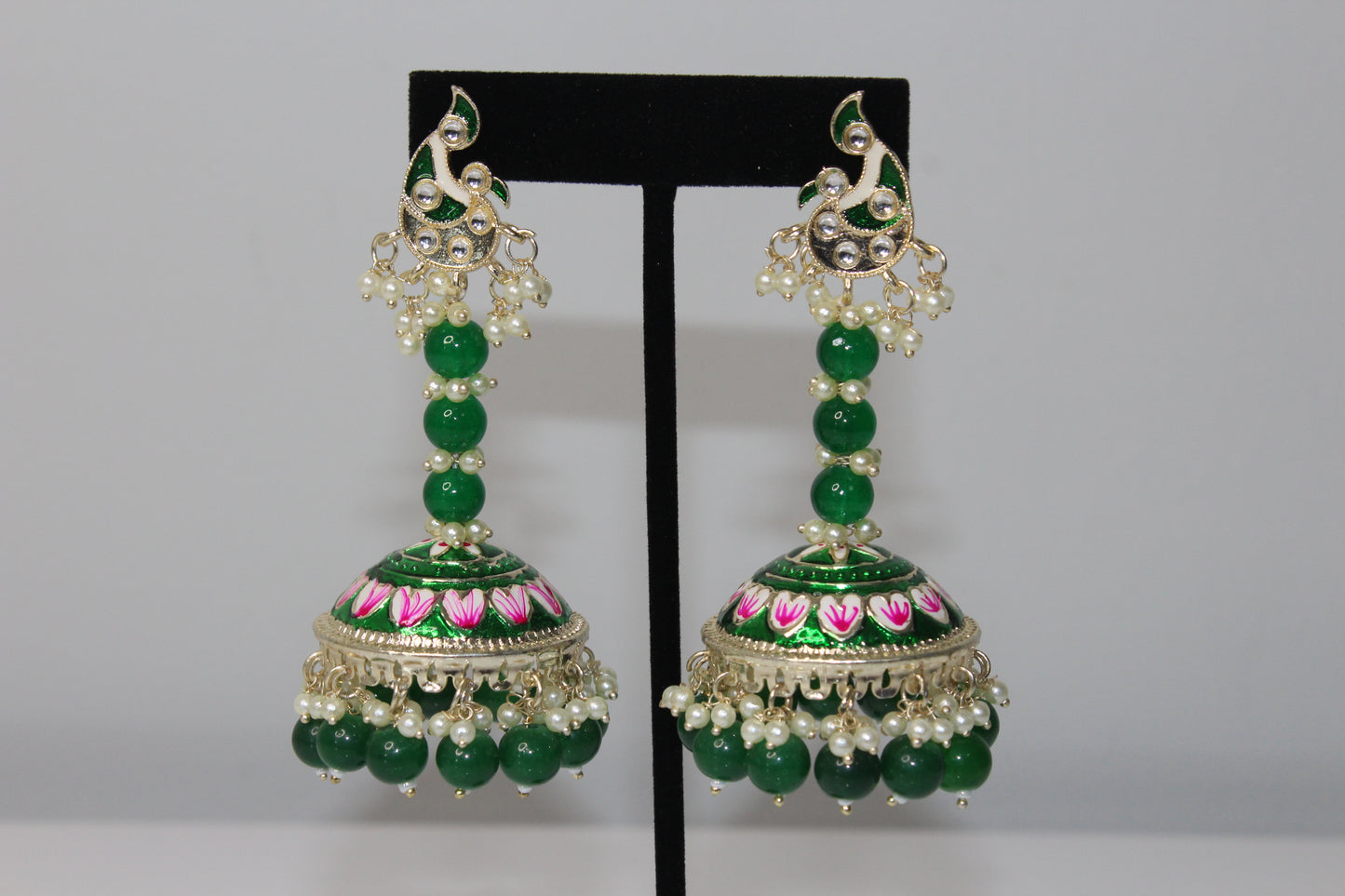 Peacock Mirage Meenakari Earrings