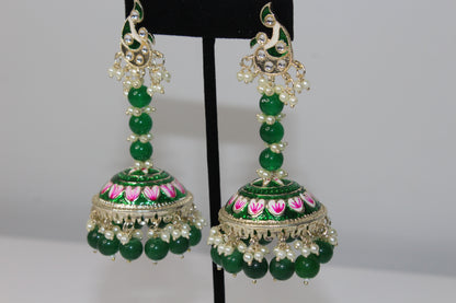 Peacock Mirage Meenakari Earrings