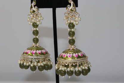 Peacock Mirage Meenakari Earrings