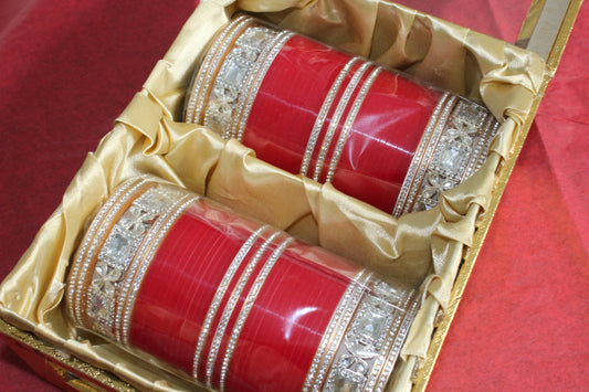 Indian Heritage Bridal Choora - Cherry Red - Size 2.6