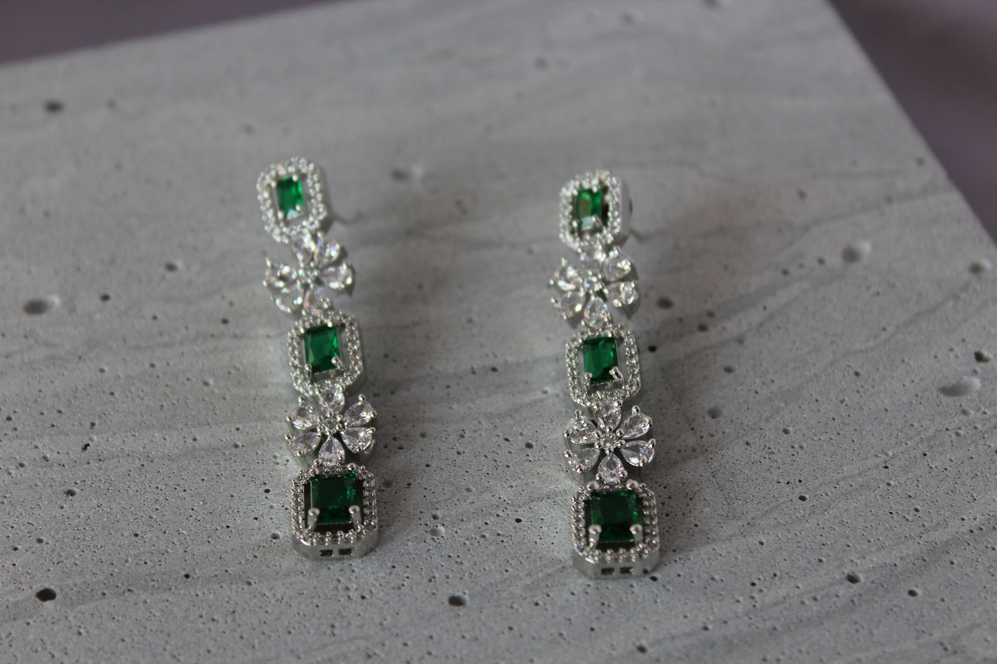 Emerald Euphoria American Diamond Set