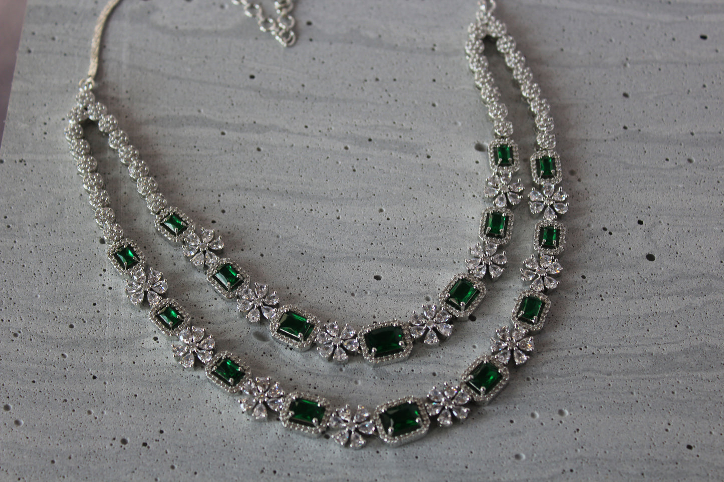 Emerald Euphoria American Diamond Set