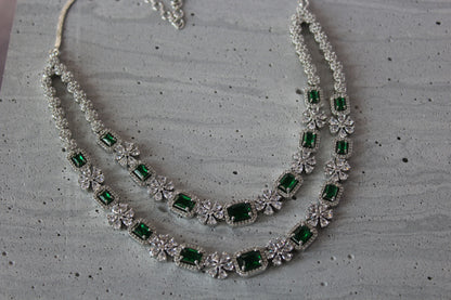 Emerald Euphoria American Diamond Set