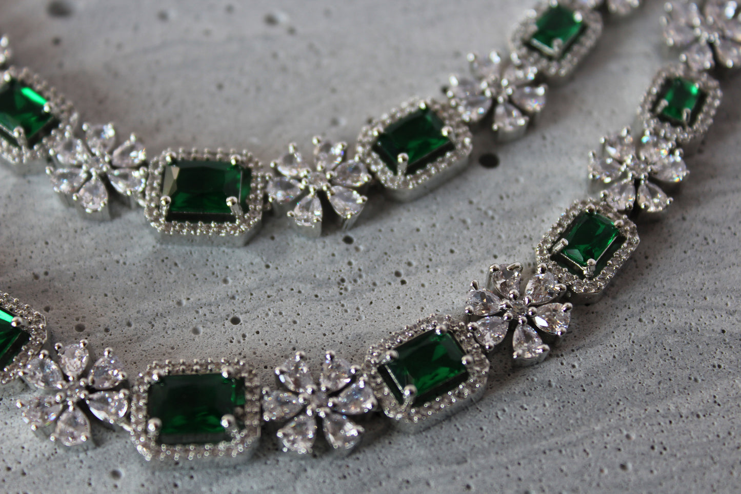 Emerald Euphoria American Diamond Set