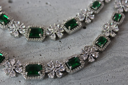 Emerald Euphoria American Diamond Set