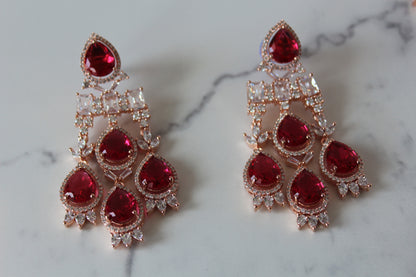 Crimson Majesty American Diamond Set