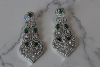 Green Glimmer American Diamond Set