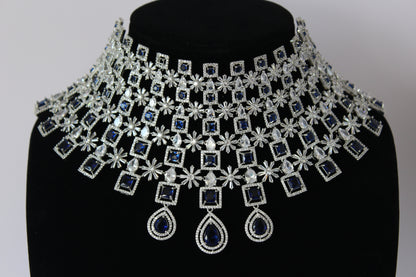 Celestial Blue American Diamond Set