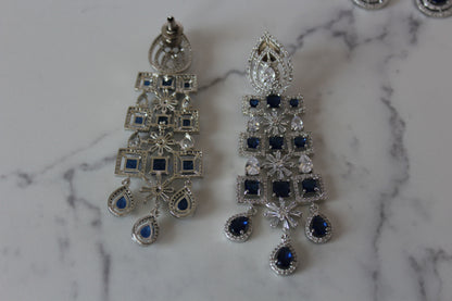 Celestial Blue American Diamond Set