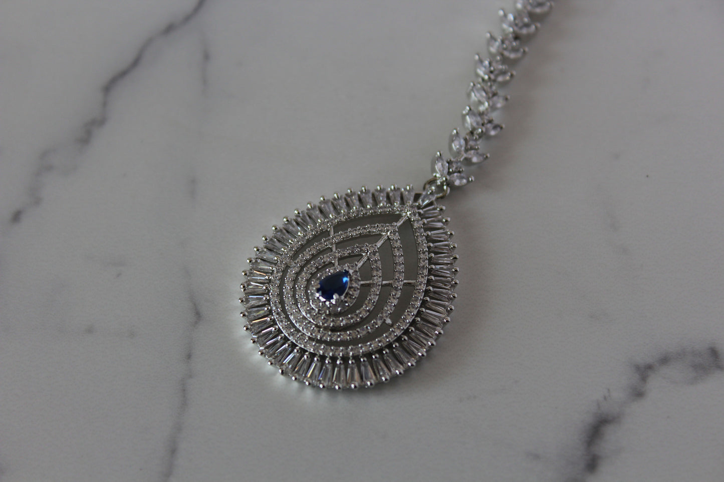 Celestial Blue American Diamond Set