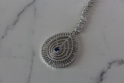 Celestial Blue American Diamond Set