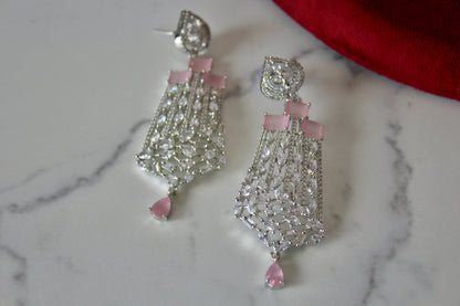 Dewdrop Pink American Diamond Set