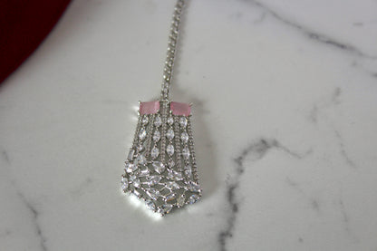 Dewdrop Pink American Diamond Set