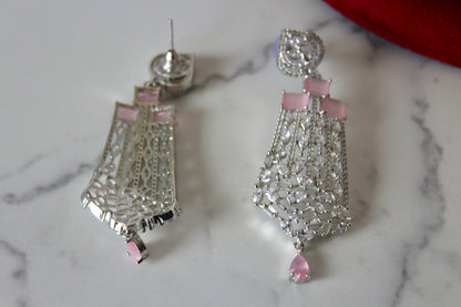 Dewdrop Pink American Diamond Set