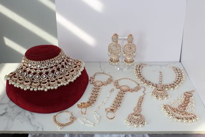 Rose Gold Radiance Meenakari 8-Piece Bridal Set