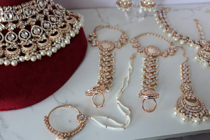 Rose Gold Radiance Meenakari 8-Piece Bridal Set