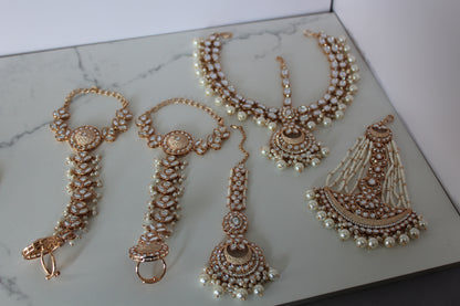 Rose Gold Radiance Meenakari 8-Piece Bridal Set